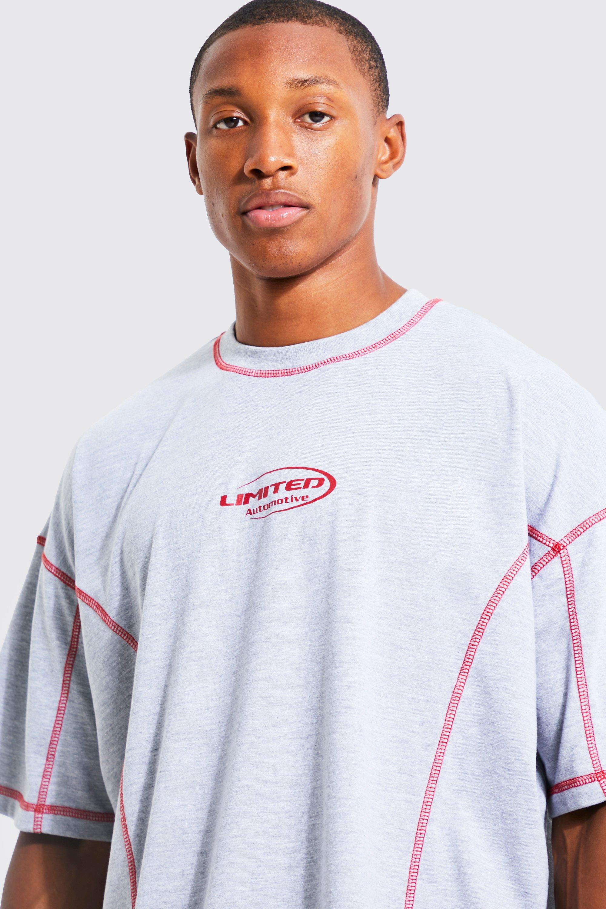 Official Oversized Contrast Stitch T shirt boohoo DK